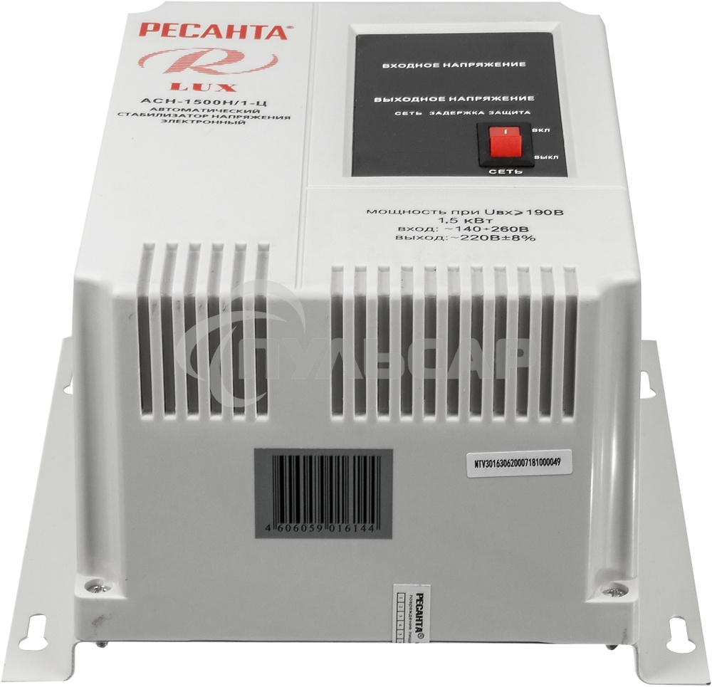 Стабилизаторы напряжения Ресанта АСН-1 500 Н/1-Ц 63/6/20 Стабилизатор Lux 220В±8%, Габариты 206х133х230, Вес 4,5кг
