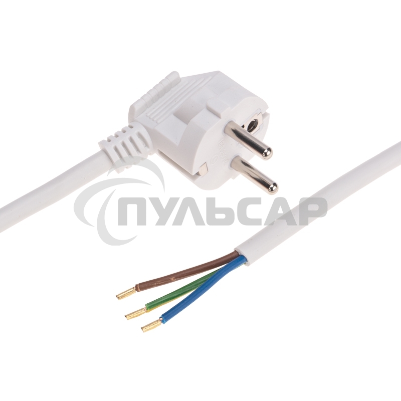 Шнур электрический с вилкой ПВС 3х1,5 мм2 2м (белый) Rexant