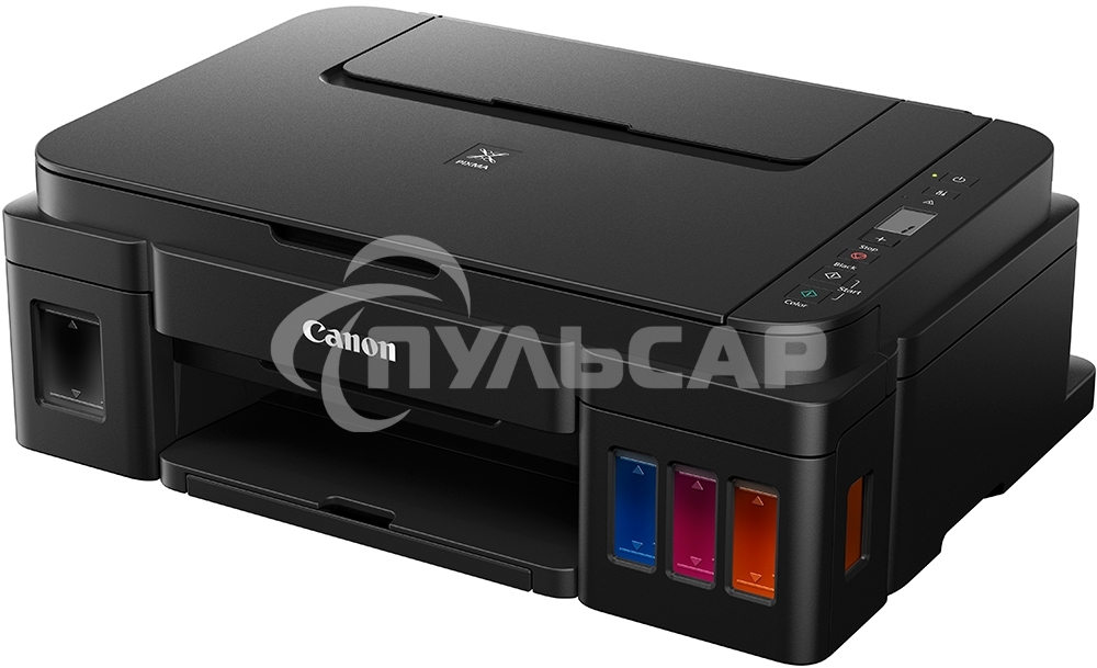 МФУ струйное Canon PIXMA G2410 (2313C009), A4, цветной, печ. 8.8 стр/мин (ч/б) 5 стр/мин (цвет), скан. до 19 стр/мин., 1200 x 4800 dpi (принтер) 1200x600dpi (сканер), USB