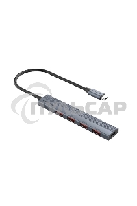 Концентратор Vention OTG USB 3.2 Gen 2 Type-C на 4 USB порта + USB-C PD Серый - 0.15м.