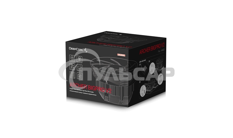 Кулер для процессора DEEPCOOL ARCHER BIGPRO V2 черный/синий, 120 мм, алюминий/медь, 2000 об/мин, 29.7 дБ, 4 pin, 125 Вт, 70 мм