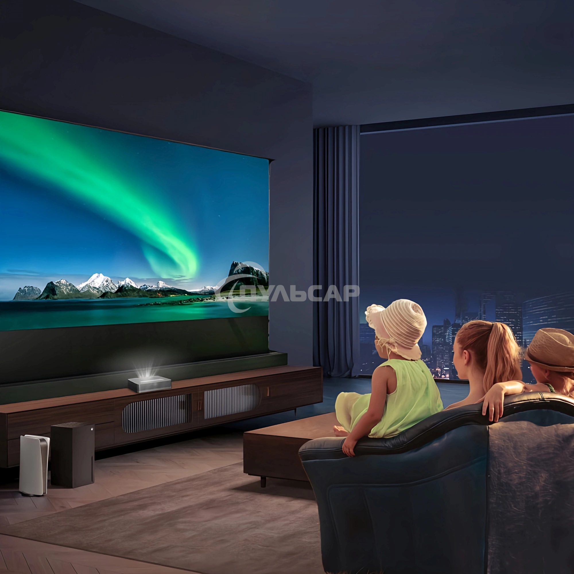 Экран Cactus 148x263см FloorRising CS-PSFRALR-263X148 16:9 напольный рулонный черный (моторизованный привод)