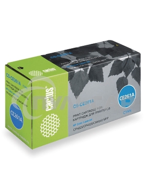 Картридж лазерный Cactus CS-CE261A голубой (11000 стр.) для принтеров HP Сolor LaserJet CP4025/CP4525/CM4540
