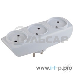 Бытовые удлинители ЭРА SP-3-W белый Тройник 3гн, без заземл.