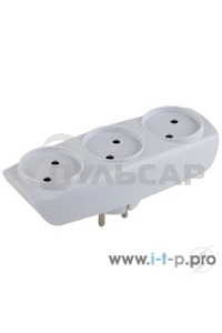 Бытовые удлинители ЭРА SP-3-W белый Тройник 3гн, без заземл.