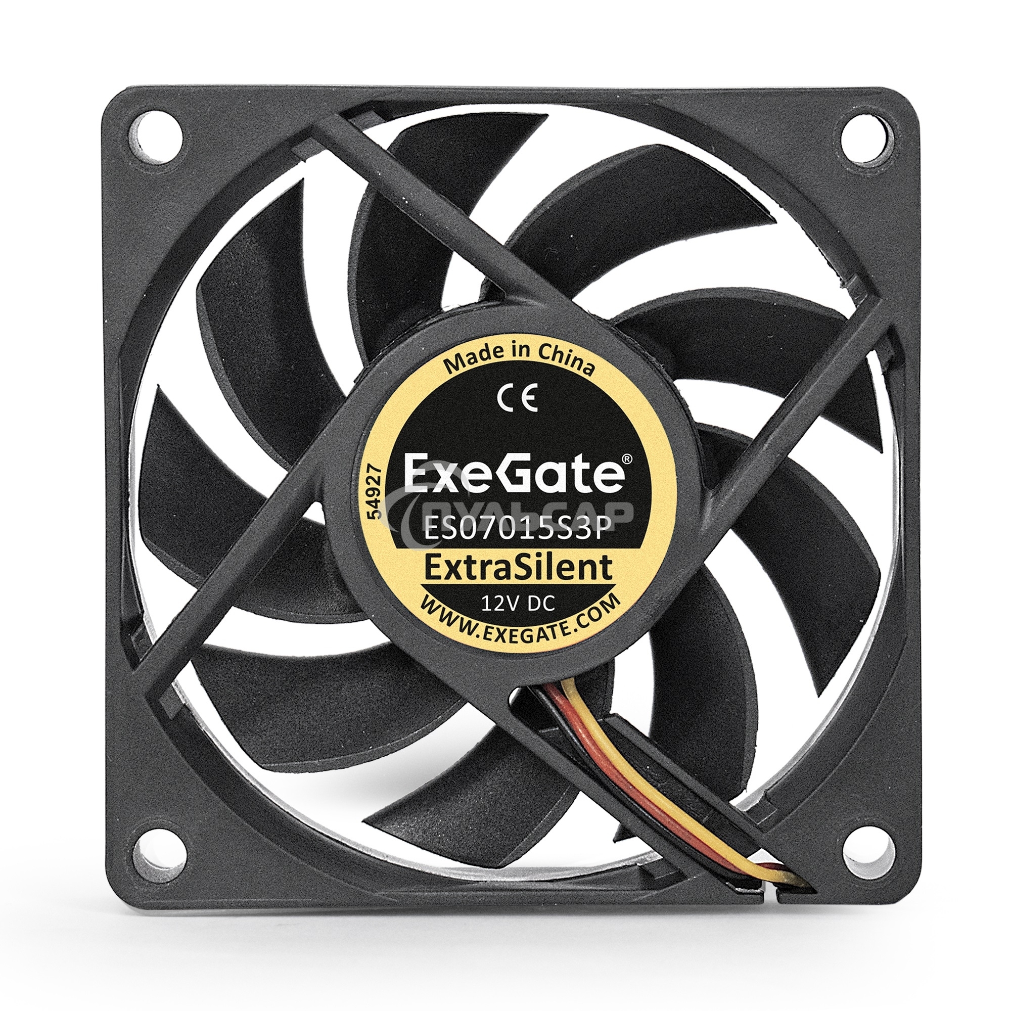 Вентилятор для корпуса ExeGate ExtraSilent ES07015S3P черный, 70 мм, 2000 об/мин, 18 дБ, 3 pin