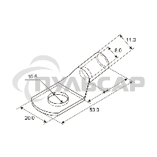 Наконечник ТМЛ 25–10–8 (25 мм² - Ø 10 мм) ГОСТ 7386-80 (в упак. 5 шт.) Rexant