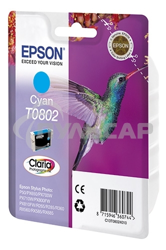 Картридж струйный Epson C13T08024011 голубой для Epson St PhP50/PX660/PX720WD (330стр.)