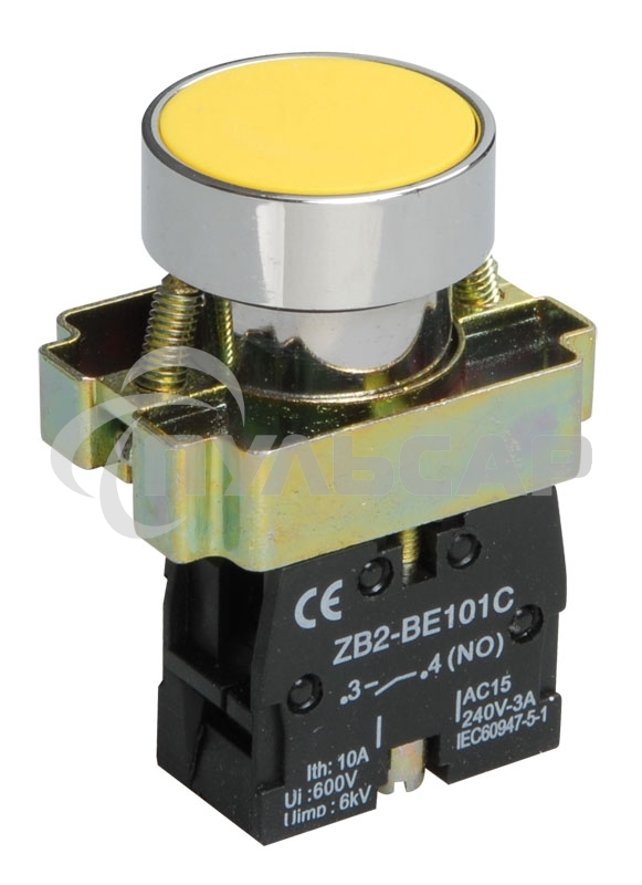 Кнопка управления LAY5-BA51 без подсветки желтая 1з    BBT60-BA-K05   IEK