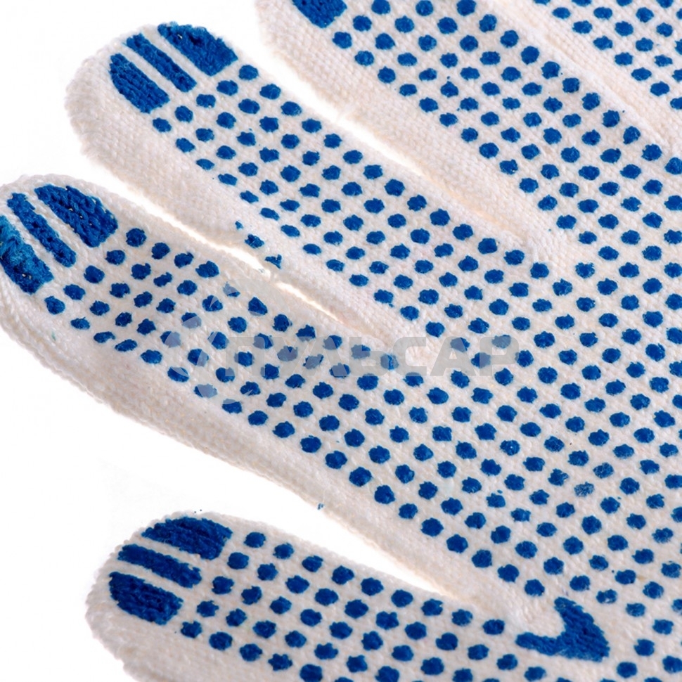 Перчатки трикотажные, с ПВХ точкой, 10 класс, стикер Россия