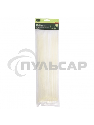 Хомуты СИБРТЕХ, 350 * 4,8 мм пластиковые, белые, 50 шт 45537