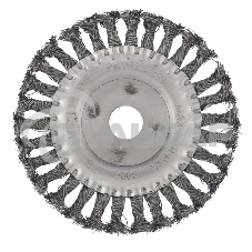 Щетка для УШМ Сибртех 150 мм, посадка 22,2 мм, Плоская, крученая проволока 0,5 мм 746347