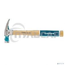 Молоток-гвоздодер GROSS American hickory 450г, угол 75, магнит, обрезиненная рукоятка 10418