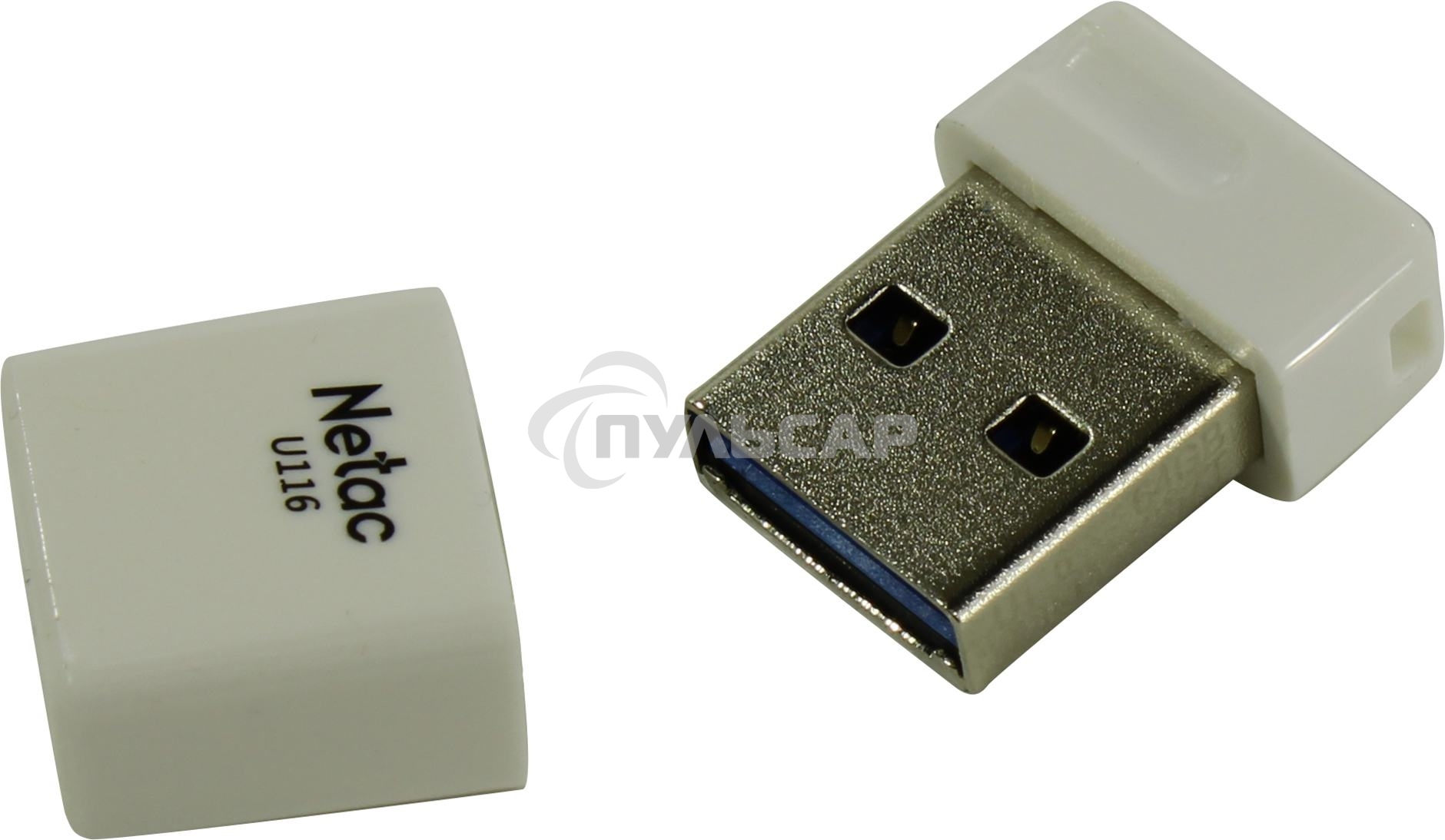 Флешка USB Netac U116 64 Gb <NT03U116N-064G-20WH>, USB 2.0, миниатюрная пластиковая белая
