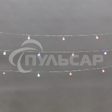 Гирлянда светодиодная Neon-night Шарики 5м, 20 LED, IP20, прозрачный провод, свечение мульти (RG/RB), контроллер 8 режимов, 230В