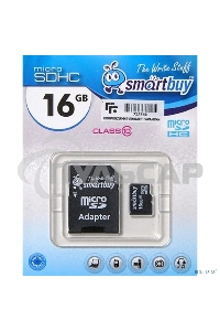 Флеш карта Smartbuy microSD 16Gb, microSDHC Class 10 (SD адаптер)