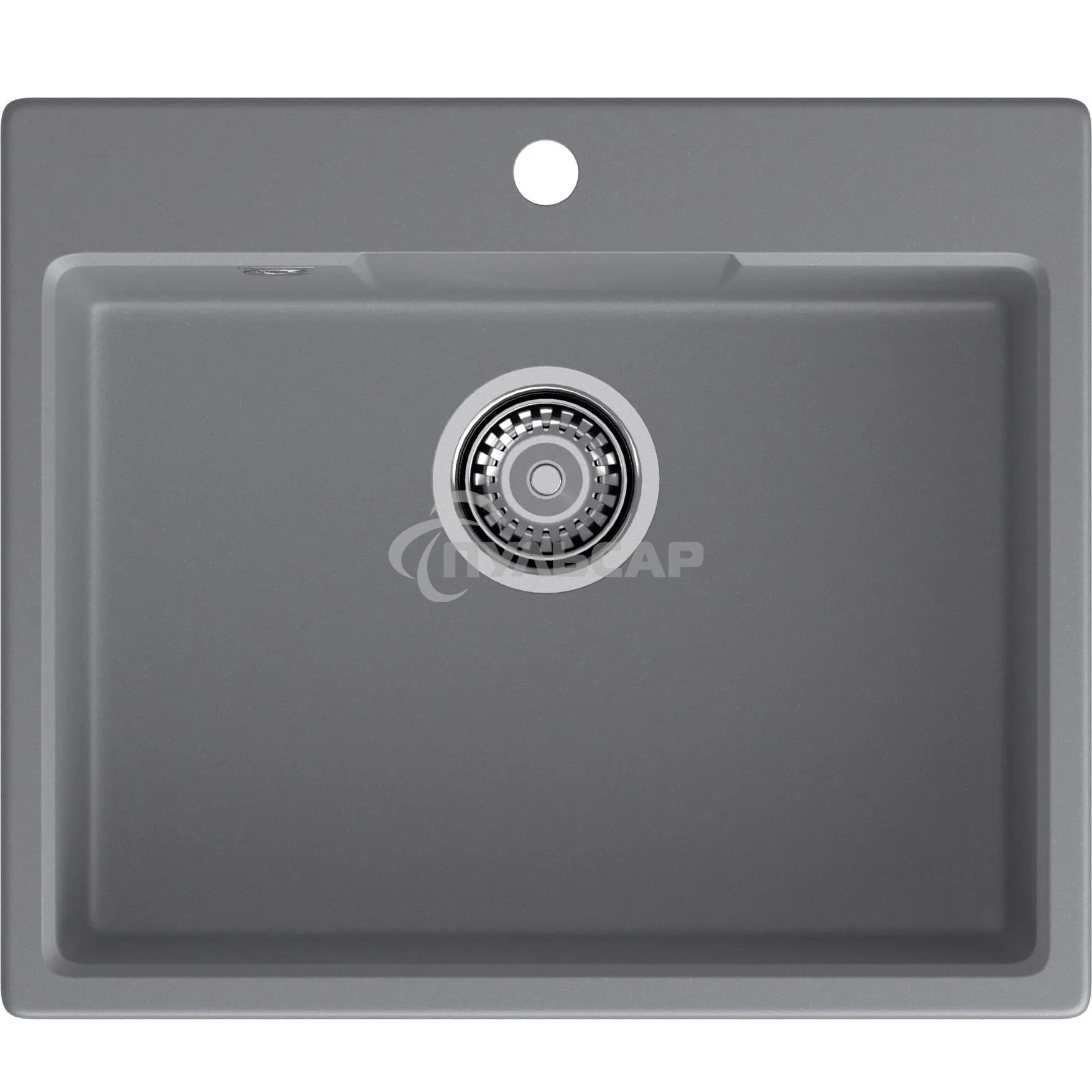 Мойка GRANFEST URBAN 658 1-чаша 580*490мм, монтаж: врезной, материал: кварц, темно-серый