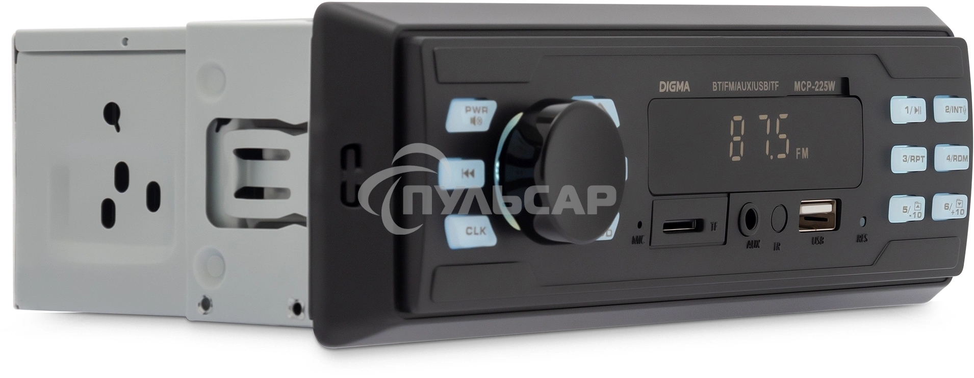 Автомагнитола Digma MCP-225W 1DIN 4x45Вт v5.0 AUX 2
