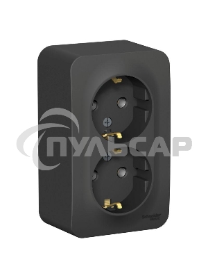 Розетка 2-м ОП BLANCA 16А 250В без шторок c заземл. изол. пласт. антрацит SchE BLNRA010216