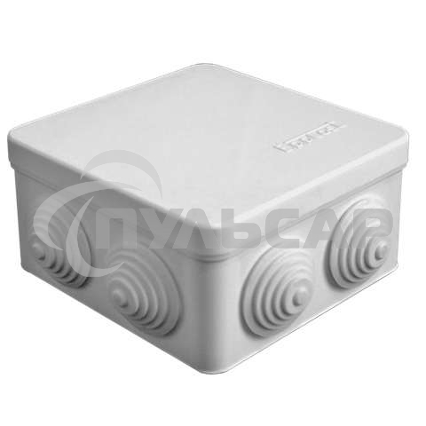 Коробка распр. ОП 105х105х56 7 выходов 4 гермоввода IP54 крышка защелкивающаяся сер. Epplast 100012