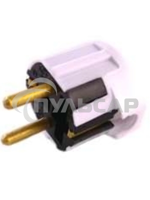 Вилка электрическая штепс. угловая с заземл. 16А бел. БЕЛТИЗ В16-003