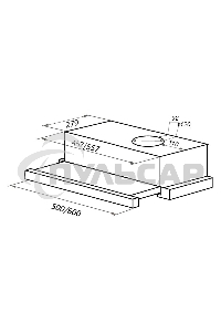 Вытяжка встраиваемая Maunfeld VS Light 50 нержавеющая сталь, 50 см, 520 куб. м/ч, 56 дБ