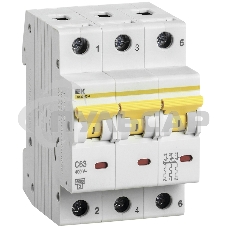 Выключатель автоматический трехполюсный ВА47-60M 3Р 63А 6кА С MVA31-3-063-C IEK