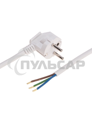 Шнур электрический с вилкой ПВС 3х1,5 мм2 3м (белый) Rexant