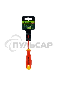 Отвертка диэлектрическая PH0 х 75 мм, до 1000 В, двухкомпонентная рукоятка  Сибртех