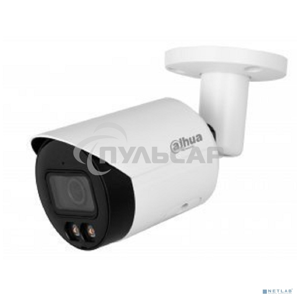 Уличная цилиндрическая IP-видеокамера DAHUA DH-IPC-HFW2249SP-S-LED-0280B Full-color с ИИ 2Мп, 1/2.8” CMOS, объектив 2.8мм, видеоаналитика, LED до 30м, IP67, корпус: металл