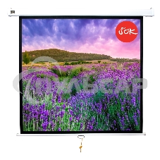 Экран 180x180см Wallscreen 1:1 настенно-потолочный рулонный белый100'