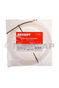Протяжка кабельная Rexant (мини УЗК в бухте), 15 м нейлон, d=3 мм, латунный наконечник, заглушка