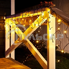 Гирлянда Neon-night Айсикл (бахрома) светодиодный, 2,4 х 0,6 м, черный провод, 230 В, диоды теплый белый, 88 LED