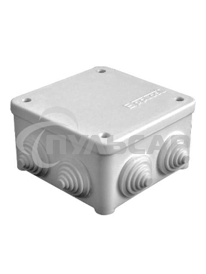 Коробка распр. ОП 85х85х45 7 выходов 3 гермоввода IP54 крышка на винтах сер. Epplast 130112