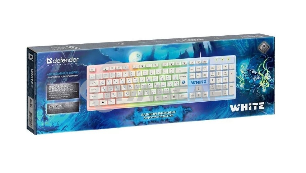 Клавиатура проводная Defender GK-172, USB, белый