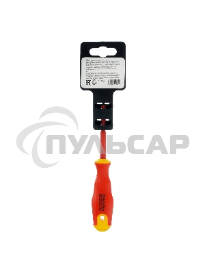 Отвертка диэлектрическая PH0 х 75 мм, до 1000 В, двухкомпонентная рукоятка  Сибртех