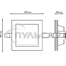 Светильник Glass кв 12W 900lm 3000K 220-240V IP20 монт Ø118х118 160*160*30 с дек стек LED
