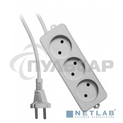 Удлинитель Гарнизон EL-NL3-W-5, 3 розетки допустимый ток 10А, длина 5 м.