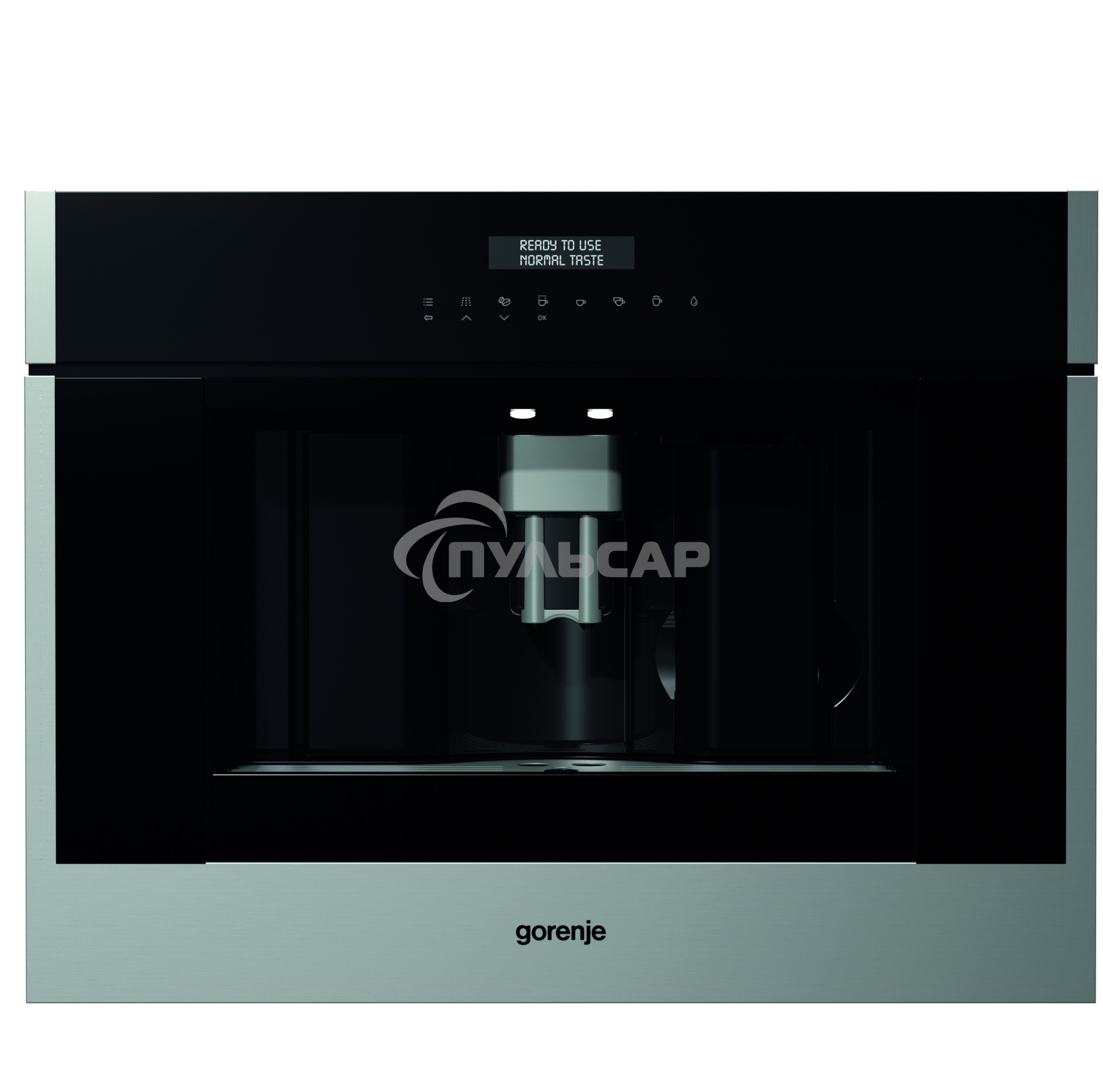 Кофемашина встраиваемая Gorenje CMA9200UX нержавеющая сталь/черный, исп. кофе - зерновой/молотый, 1.8 л, 1350 Вт, 15 бар