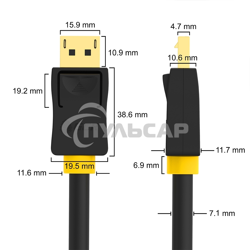 Кабель GCR PROF 2.0m DisplayPort v1.4, 8 K 60Hz, 4 K 165Hz, 20M/20M, черный, ферритовые кольца, 28/28 AWG, GCR-51916 GCRКабель PROF 2.0m DisplayPort v1.4, 8 K 60Hz, 4 K 165Hz, 20M/20M, черный, ферритовые кольца, 28/28 AWG, GCR-51916