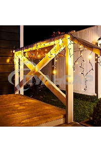 Гирлянда Neon-night Айсикл (бахрома) светодиодный, 2,4 х 0,6 м, черный провод, 230 В, диоды теплый белый, 88 LED