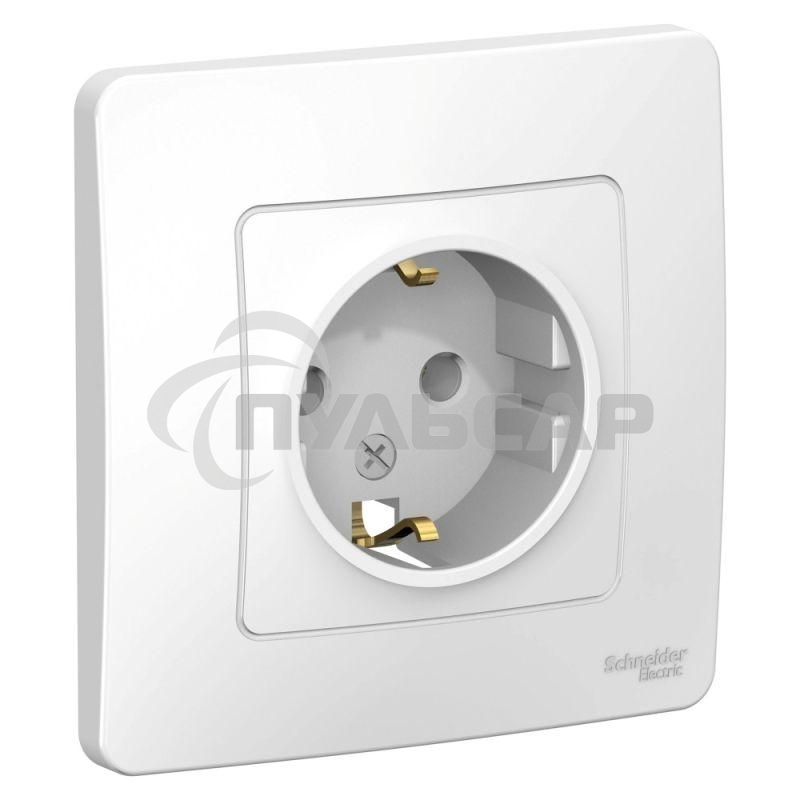Розетка СП BLANCA 16А 250В без шторок с заземл. бел. SchE BLNRS001011