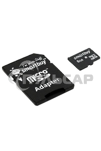 Флеш карта microSD 8Gb, Smartbuy microSDHC Class 10 (SD адаптер)