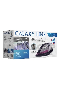 Утюг Galaxy Line GL 6128, фиолетовый с черным, паровой, 2200 Вт, постоянный пар 30 г/мин, паровой удар 140 г/мин, функции: самоочистка, антикапля, антинакипь, функция увлажнения, вертикальное отпаривание, защита от перегрева, индикатор нагрева, керамическ