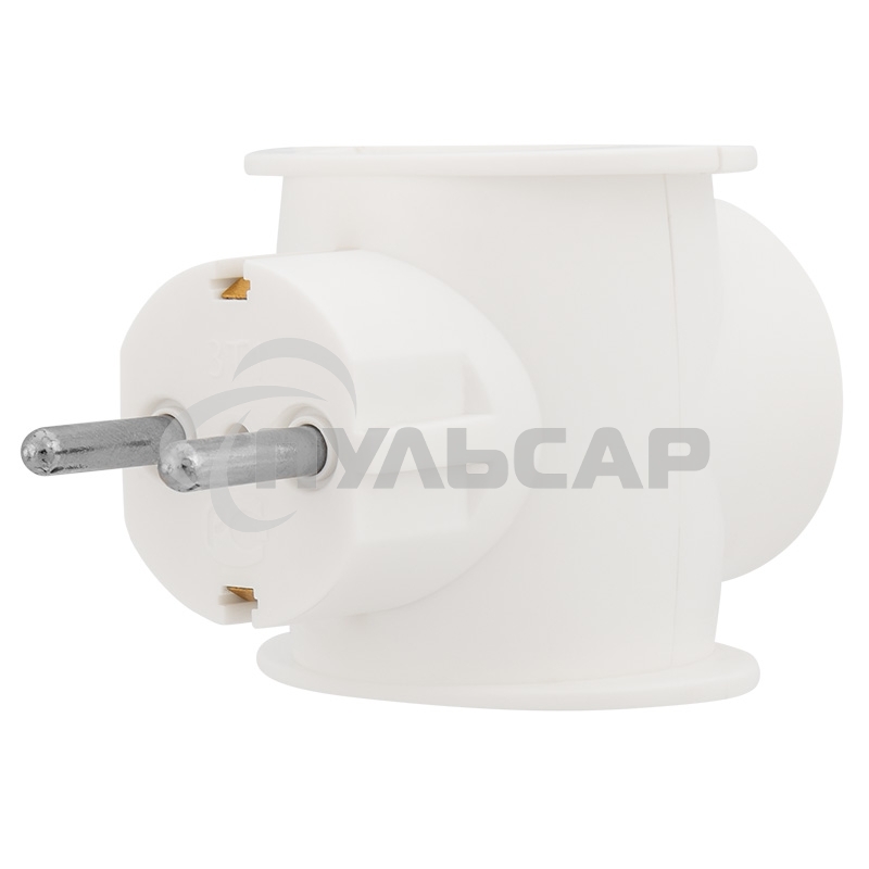 Набор тройников электрических универсальных Rexant 16 А, одно гнездо с заземлением, белый (2 шт./уп.)