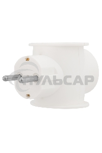 Набор тройников электрических универсальных Rexant 16 А, одно гнездо с заземлением, белый (2 шт./уп.)