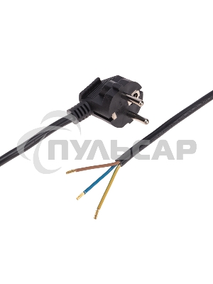 Шнур электрический с вилкой ПВС 3х1,0 мм2 5м черный Rexant
