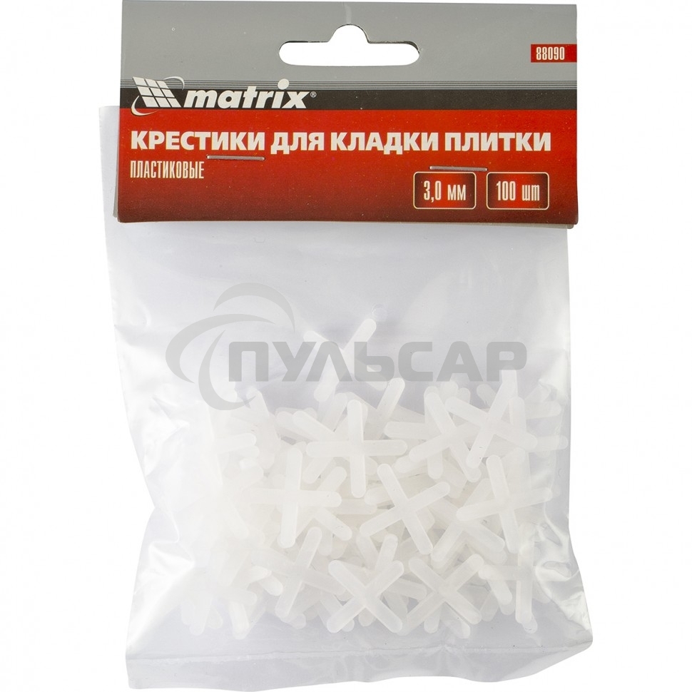 Крестики Matrix, 3,0 мм, для кладки плитки, 100 шт.