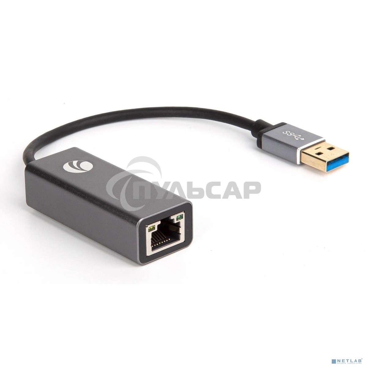 Кабель-переходник USB 3.0 (Am) --> LAN RJ-45 Ethernet 1000 Mbps, Aluminum Shell, VCOM <DU312M>