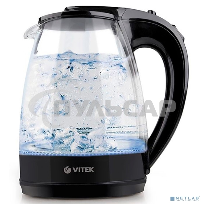 Чайник электрический Vitek VT-1122 TR бесцветное стекло (стекло, 1,7 л, 2200 Вт)